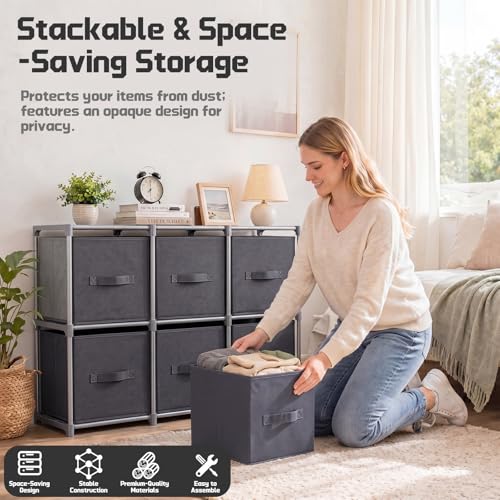 Geetery Under Dorm Bed Cube Organizer Shelf with 6 Cube - Image 6