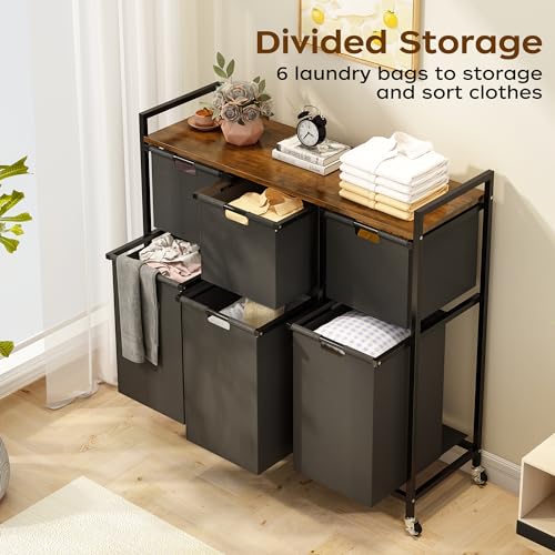 HOMEIJU Laundry Basket with Wheels, Rolling Laundry Hamper - Image 4