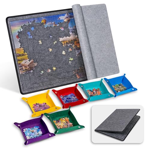 Becko US 1000 Piece Foldable Puzzle Board with 6 Sorting Trays & - Image 2