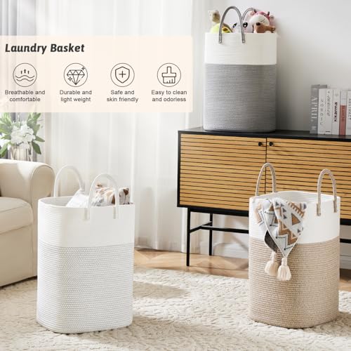 Laundry Basket,Woven Cotton Rope Laundry Hamper,Vers | All Products - Image 5