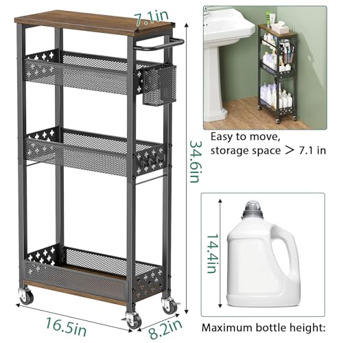 XYZLVSI 4 Tier Slim Storage Cart Laundry Room Organi | All Products - Image 5