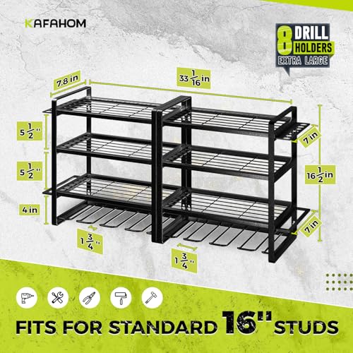 Power Tool Organizer, 8 Drill Holder Wall Mount - Image 3
