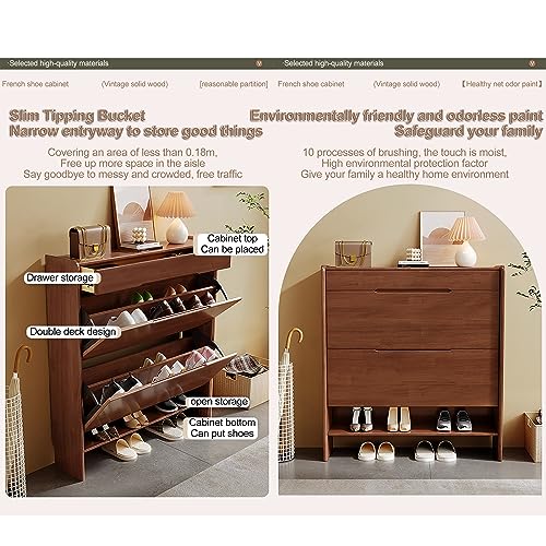 Entryway Hallway Storage Shoe Cabinet，Modern Shoe Cabinet Wooden - Image 2