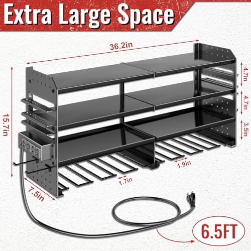 Large Power Tool Organizer Wall Mount with Charging | All Products - Image 3