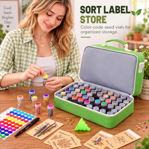 2 Layer Seed Storage Organizer Kit Large Capacity Seed Binder Bag - Image 3