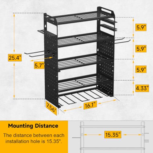 2 Pack Power Tool Organizer Wall Mount, 5‑Tier Garage | Garage Storage - Image 3