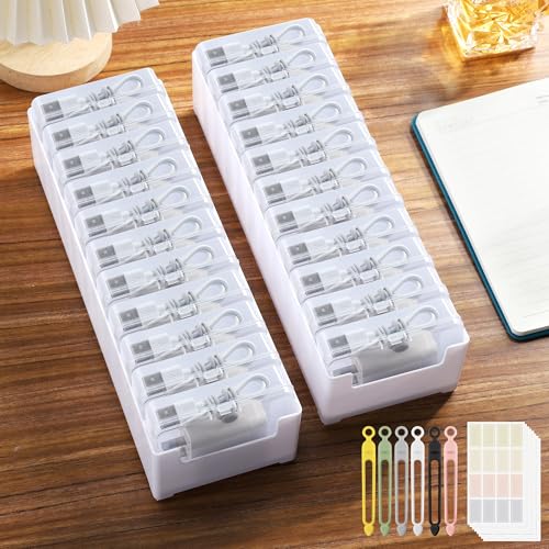2 Pack Cable Organizer Storage Box with Wire Ties, D | All Products - Image 2