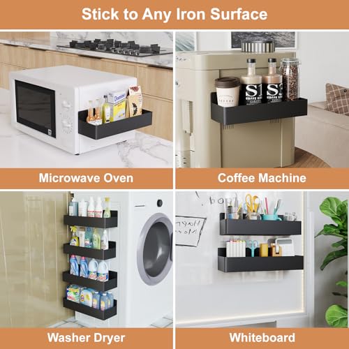 Magnetic Spice Rack for Refrigerator Black, 4 Pack - Image 6