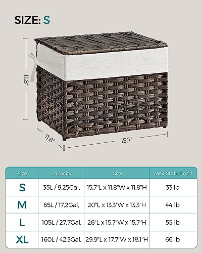 SONGMICS Woven Storage Basket with Lid, 9.2 Gallon ( | All Products - Image 7