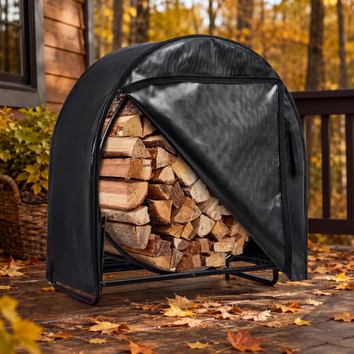 48 Inch Firewood Log Hoop Cover with Zipper, Outdoor - Image 7