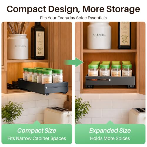 SNTD Pull Out Spice Rack Organizer for Inside Cabinets - Image 4