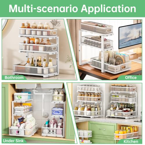 3-Tier Under Sink Organizer, Pull Out Cabinet Organizer - Image 6