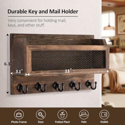 Nekon Mail and Key Holder for Wall Decorative, 11 Inch Mail - Image 4