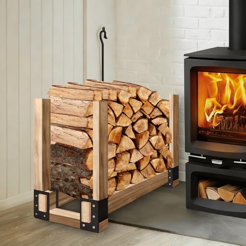 4 Pcs Firewood Rack Indoor Outdoor, Adjustable Bracket - Image 3
