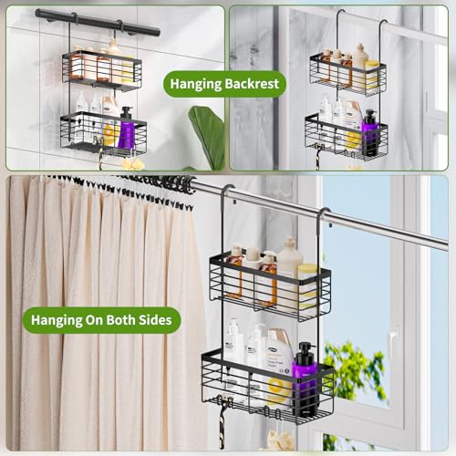 SHANSHUI Shower Hanging Caddy, Double Bathroom Showers Organizer - Image 3