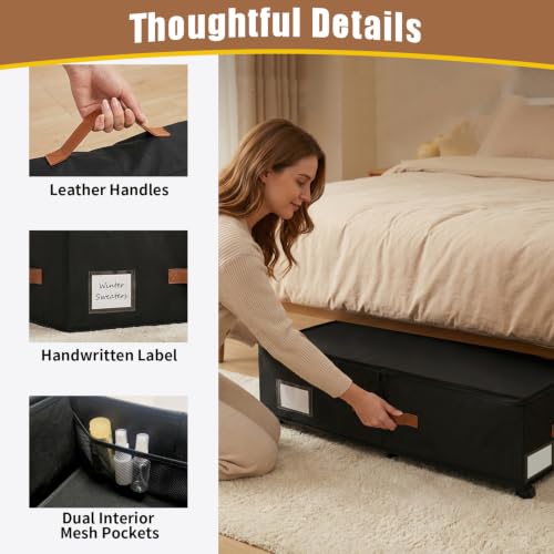 Large Under Bed Storage Containers with Wheels, 2-Pack Underbed - Image 4