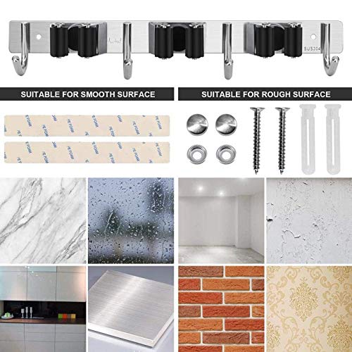 Broom Hanger Wall Mounted, 2PCS Mop and Broom Holder Wall - Image 7