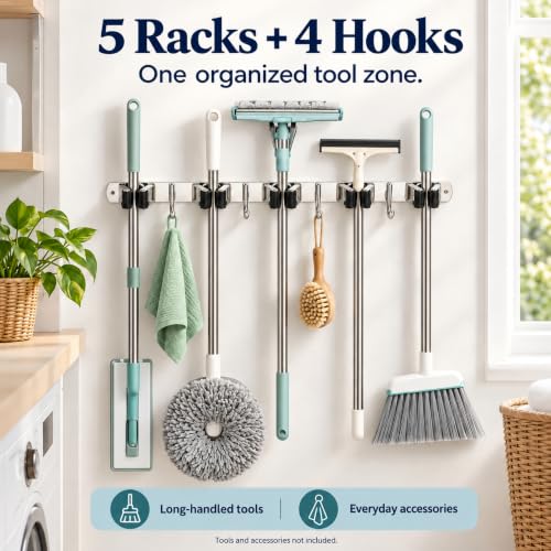 Mop and Broom Holder Wall Mount, Broom Organizer - Image 5