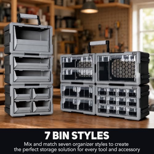 Modular Stackable Storage Organizer, 2 Bin Interlocking - Image 4