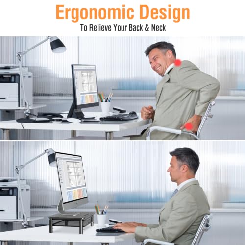 ELIVED 2 Pack Monitor Stand Riser with Metal Drawer, 3 - Image 6