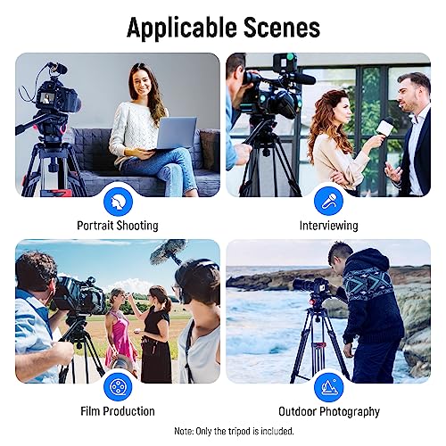 NEEWER 79"/200cm Video Tripod, Heavy Duty Aluminum Alloy Camera - Image 6
