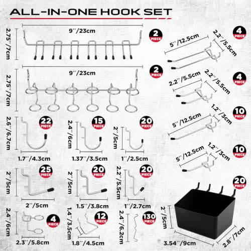 320PCS Pegboard Accessories Kit, Pegboard Hooks Assortment - Image 4
