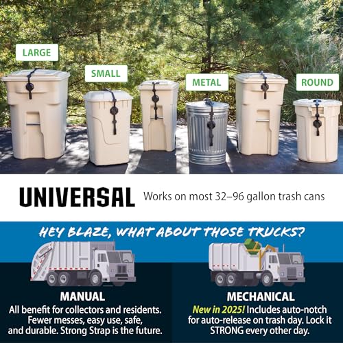 Blazer Brand Strong Strap AUTO Outdoor Trash Can Lid Lock (1 - Image 6
