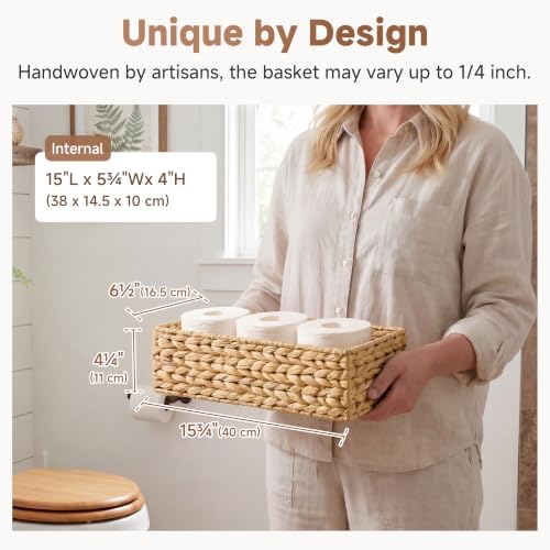 StorageWorks Wicker Toilet Paper Basket, Toilet Tank | All Products - Image 3