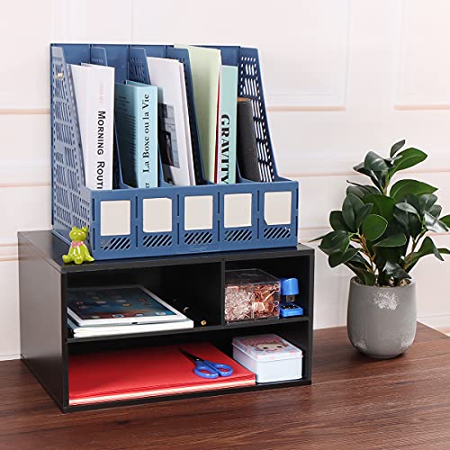 Printer Stand Shelf with Storage Wood Desk Paper Organzier - Image 7