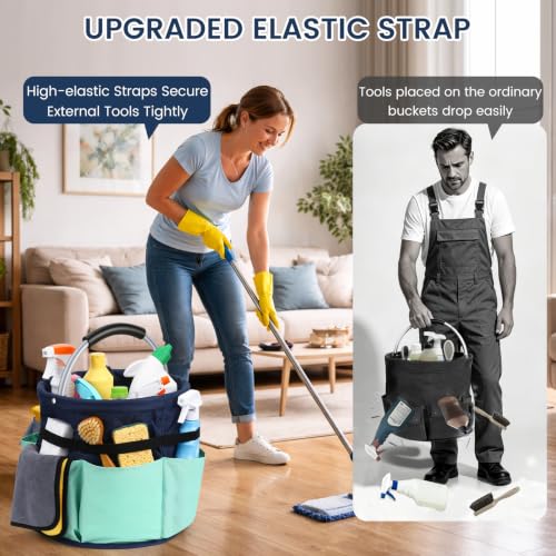 17L Cleaning Supply Caddy with Handle for Cleaning Supplies - Image 4