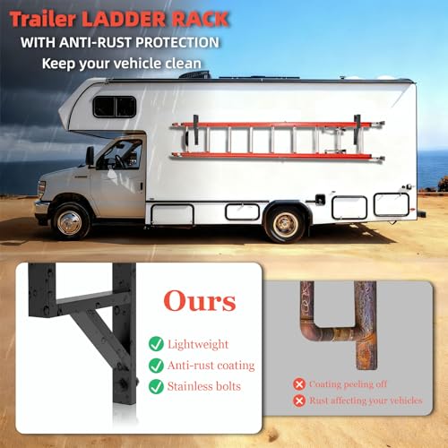 Trailer Ladder Rack, Side Mount, Heavy Duty Steel, 2 Pack - Image 4