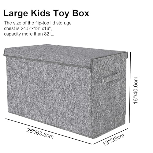 Large Toy Box Chest Storage with Lid - Collapsible Kids - Image 4