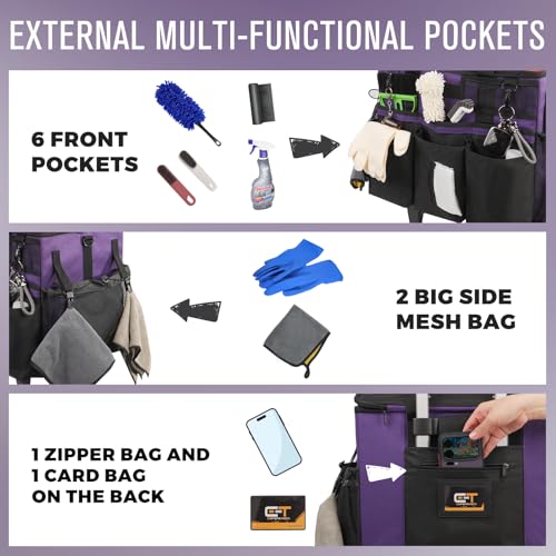 SCAVATA Rolling Cleaning Caddy Bag with Detachable Trolley - Image 3