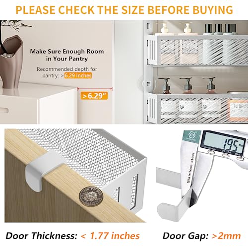 8-Tier Over The Door Pantry Organizer with Mesh Baskets - Image 6