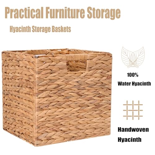 12x12x12 Inch Wicker Storage Basket Set of 2 Foldable Hyacinth - Image 6