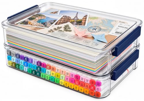 CATOOMUU 2-Pack 9x13 Clear Plastic Project Case Stackable - Image 2