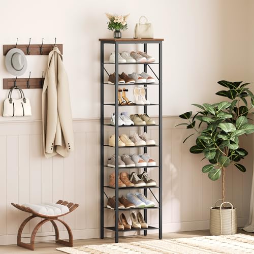 MAHANCRIS 10 Tier Narrow Shoe Rack Organizer, Tall Slim - Image 3