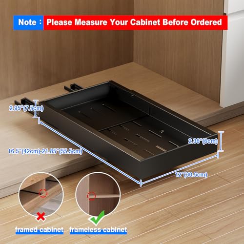 Mustorn 2 Pack Pull Out Cabinet Organizer,21.8" Deep Slide Out - Image 7