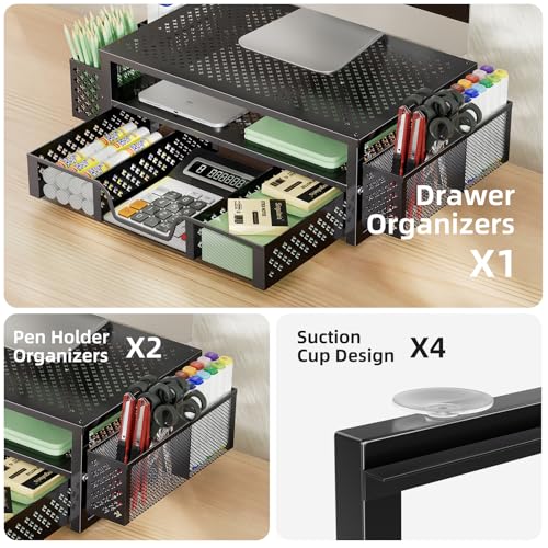 Simple Trending Monitor Stand with Drawer, 2-Tier Laptop Stand - Image 5