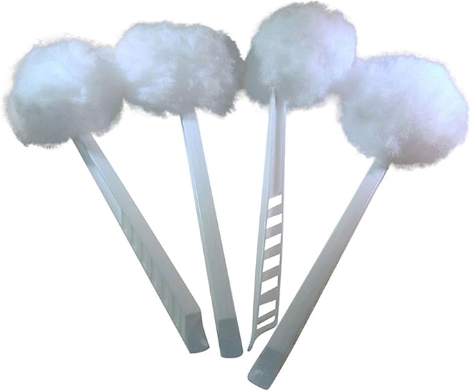 Metal Bowl Brush 4-Pack, White, Polyester, Reusable, Cleaning