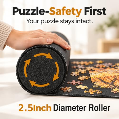 1500-Piece 46"x26" Puzzle Mat Roll Up, 2.5" Diameter Roller - Image 6