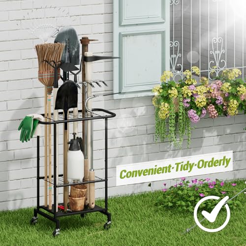 3-Tier Garden Tool Organizer with Wheels, Garage Floor - Image 7
