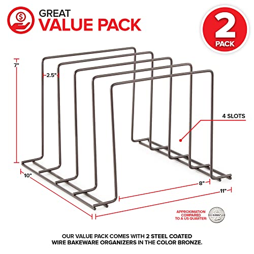 Stock Your Home Kitchen Cabinet Organizer, Bronze (2 Pack) Steel - Image 3