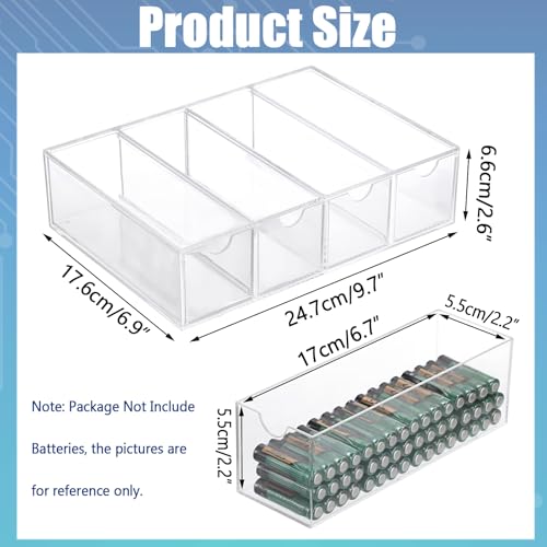 BTSKY Clear Acrylic Battery Storage Organizer for AA, AAA - Image 4