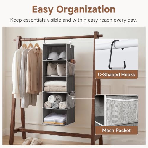 StorageWorks Hanging Closet Organizer for Small Closets, 5 Shelf - Image 5