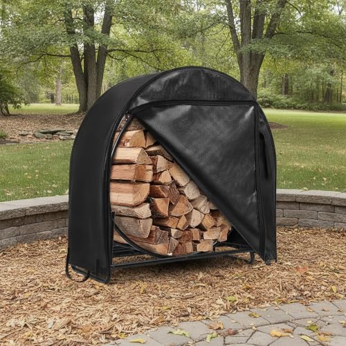 48 Inch Firewood Log Hoop Cover with Zipper, Outdoor - Image 2