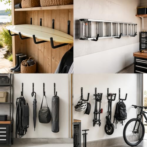 4 Pack Heavy Duty Garage Storage Hooks, 55 LB Capacity - Image 4