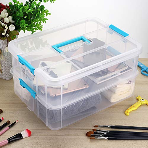 BTSKY 2 Layer Stack & Carry Box, Plastic Multipurpose Portable - Image 6