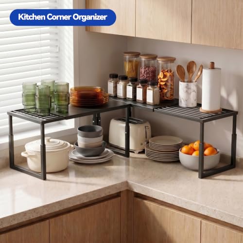 2 Packs Expandable Cabinet Shelf Organizer, Stackable - Image 6