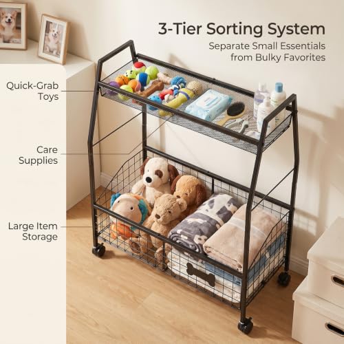 Pethiy Dog Toy Storage Rack, Metal Pet Supplies Organizer - Image 5